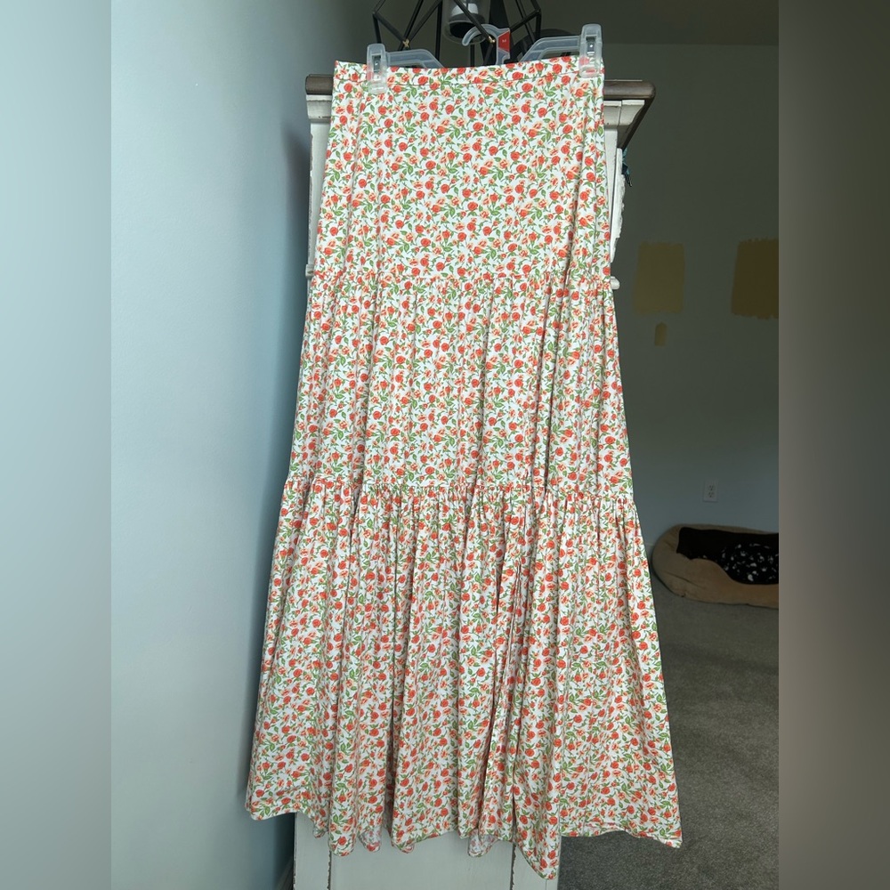 Wayf Floral Maxi Skirt - orange and green ditsy floral - Picture 5 of 10